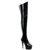 DELIGHT-3010 Plateau Overknee Stiefel Schwarz Lack von Pleaser
