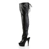 DELIGHT-3017 Plateau Overknee Stiefel Schwarz von Pleaser – Ansicht 3