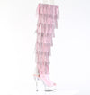 DELIGHT-3017HG-RSF Plateau Overknee Stiefel mit Strasssteinen - Rosa von Pleaser – Ansicht 5