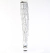 DELIGHT-3017HG-RSF Plateau Overknee Stiefel mit Strasssteinen - Silber von Pleaser – Ansicht 2