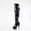 DELIGHT-3018 - Plateau Overknee Stiefel - Schwarz Lack von Pleaser – Ansicht 3