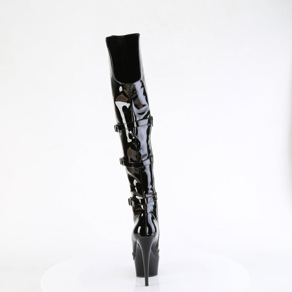 DELIGHT-3018 - Plateau Overknee Stiefel - Schwarz Lack von Pleaser – Ansicht 4