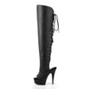 DELIGHT-3019 Overkneestiefel Plateauschuhe Schwarz von Pleaser – Ansicht 3