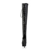 DELIGHT-3019 Overkneestiefel Plateauschuhe Schwarz von Pleaser – Ansicht 4