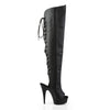 DELIGHT-3019 Overkneestiefel Plateauschuhe Schwarz von Pleaser – Ansicht 5