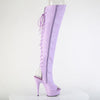 DELIGHT-3019 Plateau Overknee Stiefel Peeptoe Lila Matt von Pleaser – Ansicht 5