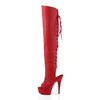 DELIGHT-3019 Overkneestiefel Plateauschuhe Rot von Pleaser – Ansicht 3