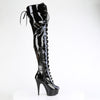 DELIGHT-3022 - Plateau Overknee Stiefel - Schwarz Lack von Pleaser – Ansicht 5