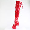 DELIGHT-3022 - Plateau Overknee Stiefel - Rot Lack von Pleaser – Ansicht 3