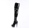 DELIGHT-3023 Plateau Overknee Stiefel Schwarz Lack von Pleaser – Ansicht 3