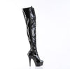 DELIGHT-3023 Plateau Overknee Stiefel Schwarz Lack von Pleaser – Ansicht 5