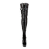 DELIGHT-3025ML Plateau Overknee Stiefel Schwarz von Pleaser – Ansicht 2