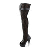 DELIGHT-3025ML Plateau Overknee Stiefel Schwarz von Pleaser – Ansicht 3