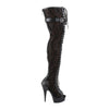 DELIGHT-3025ML Plateau Overknee Stiefel Schwarz von Pleaser