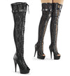 DELIGHT-3025ML Plateau Overknee Stiefel Schwarz von Pleaser – Ansicht 5