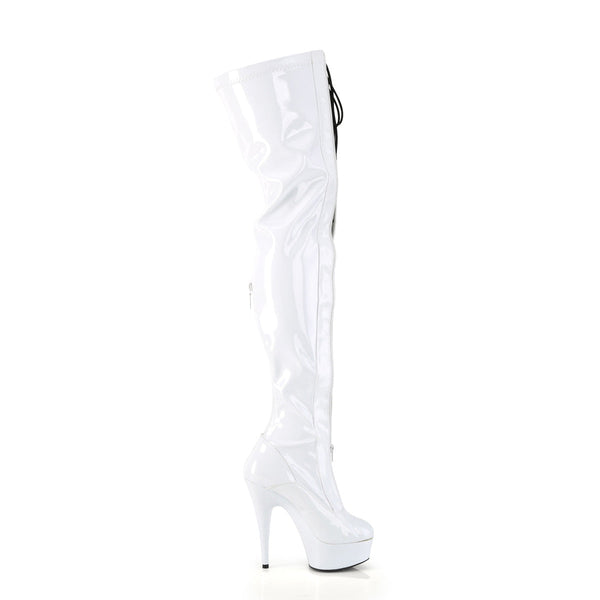 DELIGHT-3027 Plateau Overknee Stiefel - Weiß von Pleaser – Ansicht 5