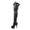 DELIGHT-3028 Plateau Overknee Stiefel Schwarz Matt von Pleaser – Ansicht 3