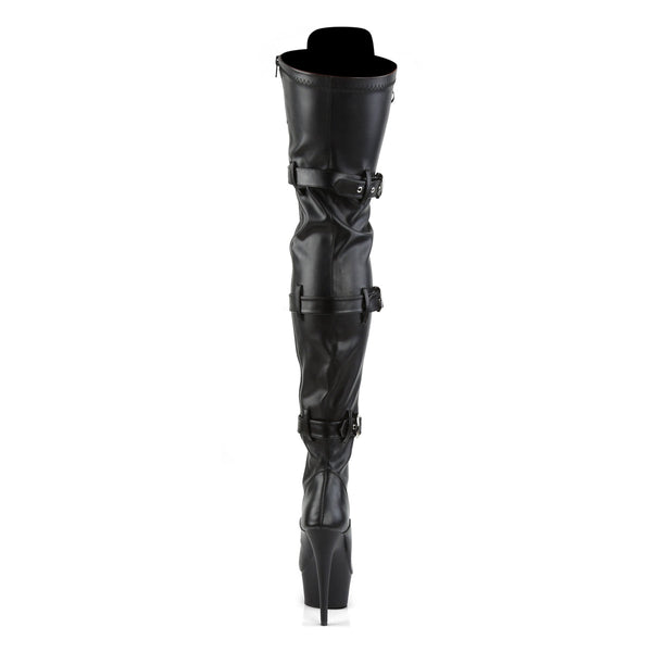 DELIGHT-3028 Plateau Overknee Stiefel Schwarz Matt von Pleaser – Ansicht 4
