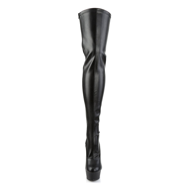 DELIGHT-3063 Plateau Overknee Stiefel Schwarz Matt von Pleaser – Ansicht 2