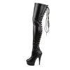 DELIGHT-3063 Plateau Overknee Stiefel Schwarz Matt von Pleaser – Ansicht 3