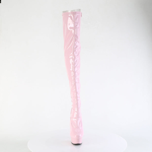 DELIGHT-3063 - Plateau Overknee Stiefel - Rosa Lack von Pleaser – Ansicht 2