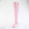 DELIGHT-3063 - Plateau Overknee Stiefel - Rosa Lack von Pleaser – Ansicht 3