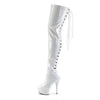 DELIGHT-3063 Plateau Overknee Stiefel Lack Weiß von Pleaser – Ansicht 3
