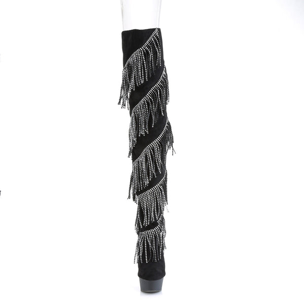 DELIGHT-3065 Plateau Overknee Stiefel Schwarz von Pleaser – Ansicht 2
