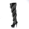 DELIGHT-3065 Plateau Overknee Stiefel Schwarz von Pleaser – Ansicht 3