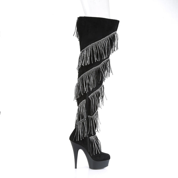 DELIGHT-3065 Plateau Overknee Stiefel Schwarz von Pleaser – Ansicht 5