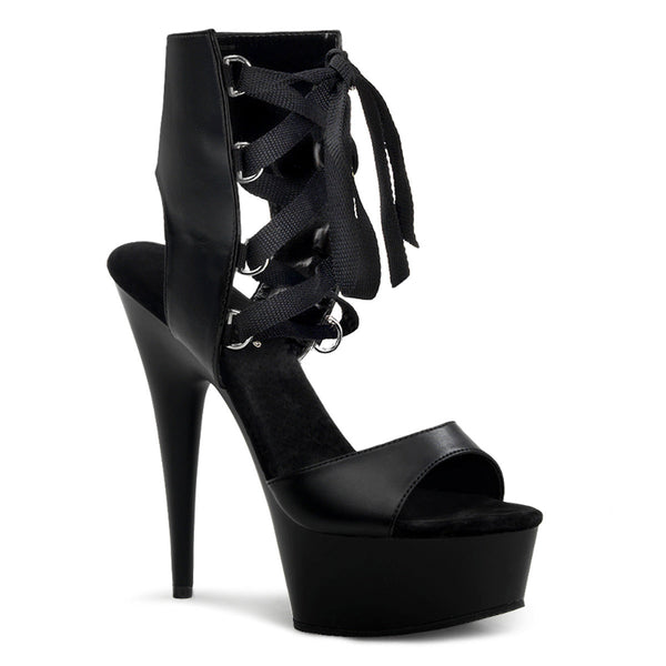DELIGHT-600-14 Plateau Sandaletten schwarz von Pleaser