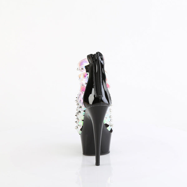 DELIGHT-600-9 - Plateau High Heel Sandaletten - Schwarz/Holografisch von Pleaser – Ansicht 4