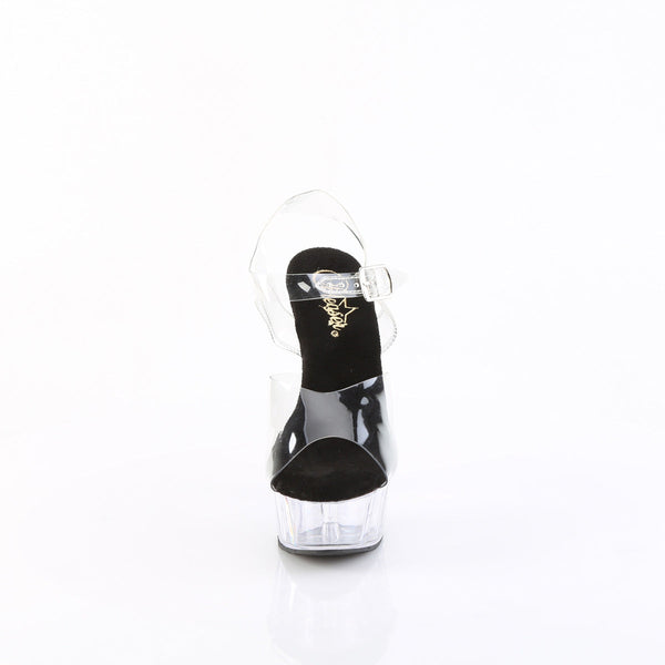 DELIGHT-608 Plateau Sandaletten Schwarz/Transparent von Pleaser – Ansicht 2
