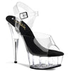 DELIGHT-608 Plateau Sandaletten Schwarz/Transparent von Pleaser
