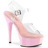 DELIGHT-608 Plateau Sandaletten Transparent/Rosa von Pleaser