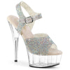 DELIGHT-608N-RS Plateau High Heel Sandaletten mit Strasssteinen - Mehrfarbig von Pleaser