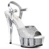 DELIGHT-609-5G Plateau Sandaletten Silber von Pleaser