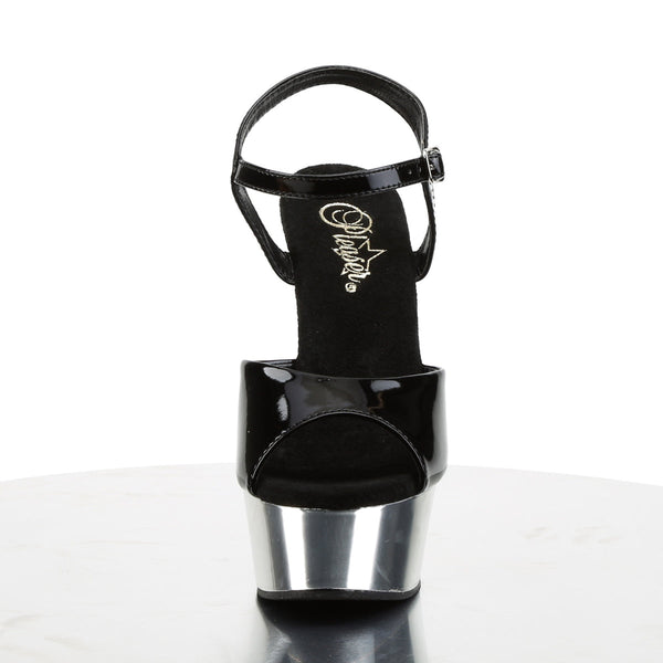 DELIGHT-609 Plateau Sandaletten Schwarz/Chrom von Pleaser – Ansicht 2