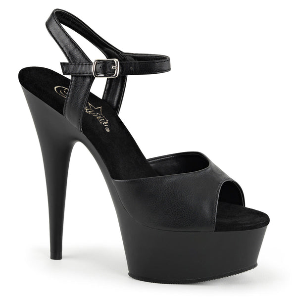 DELIGHT-609 Plateau Sandaletten Matt Schwarz von Pleaser
