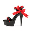 DELIGHT-615 Plateau Sandaletten Rot/Schwarz von Pleaser – Ansicht 3
