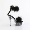DELIGHT-624F - Plateau High Heel Sandaletten - Schwarz Plüsch von Pleaser – Ansicht 5