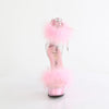DELIGHT-624F - Plateau High Heel Sandaletten - Pink mit Plüsch von Pleaser – Ansicht 2