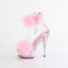 DELIGHT-624F - Plateau High Heel Sandaletten - Pink mit Plüsch von Pleaser – Ansicht 3