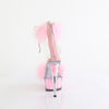 DELIGHT-624F - Plateau High Heel Sandaletten - Pink mit Plüsch von Pleaser – Ansicht 4