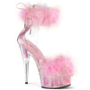 DELIGHT-624F - Plateau High Heel Sandaletten - Pink mit Plüsch von Pleaser