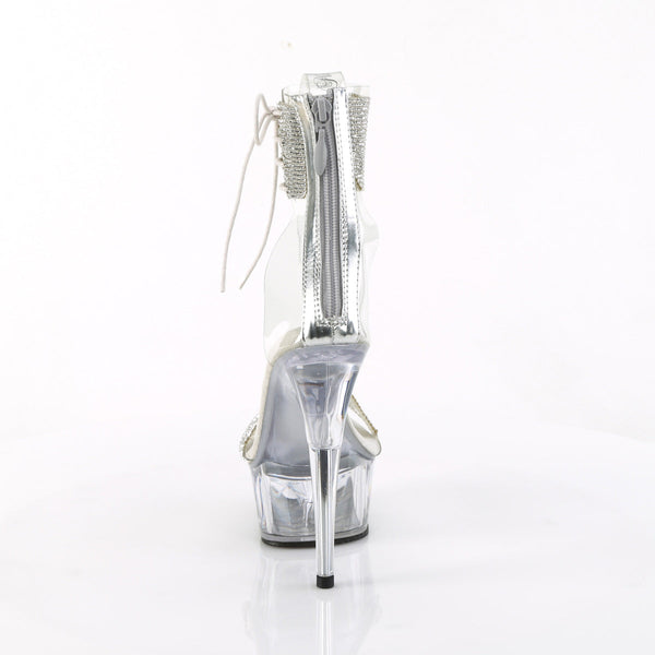 DELIGHT-627RS - Plateau Sandaletten - Transparent mit Strass von Pleaser – Ansicht 4
