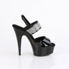 DELIGHT-639 - Plateau High Heel Sandaletten - Schwarz Lack mit Strass von Pleaser – Ansicht 5