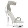 DELIGHT-641 Sandalette Plateauschuhe Transparent Glitze von Pleaser