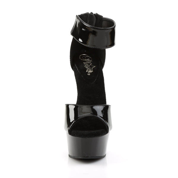 DELIGHT-670-3 Plateau Sandaletten Schwarz von Pleaser – Ansicht 2