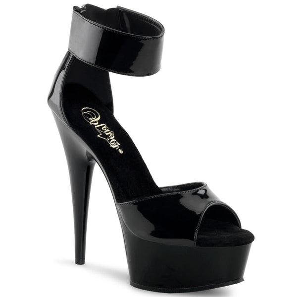 DELIGHT-670-3 Plateau Sandaletten Schwarz von Pleaser